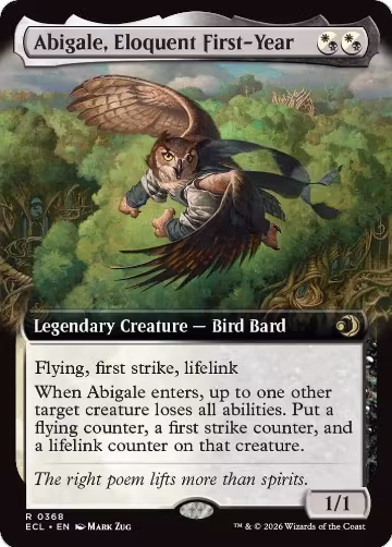 Abigale, Eloquent First-Year (Extended Art) (368), Lorwyn Eclipsed — Magic card price
