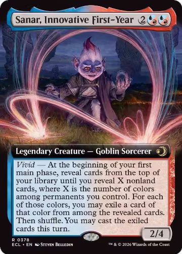 Sanar, Innovative First-Year (Extended Art) (378), Lorwyn Eclipsed — Magic card price