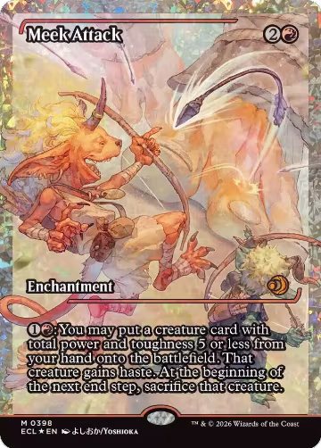 Meek Attack (0398) (Showcase) (Fracture Foil) (398), Lorwyn Eclipsed — Magic card price