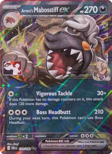 Arven's Mabosstiff ex - 139/182 (139/182), Prize Pack Series Cards — Pokémon card price