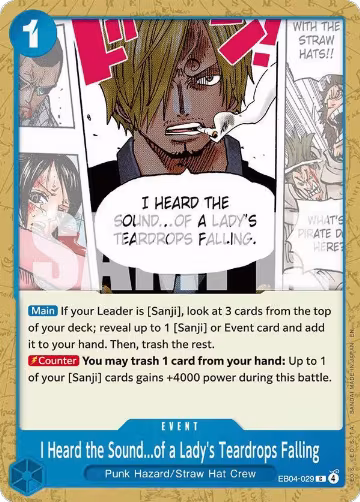 I Heard the Sound...of a Lady's Teardrops Falling (EB04-029), The Azure Sea's Seven — One Piece card price