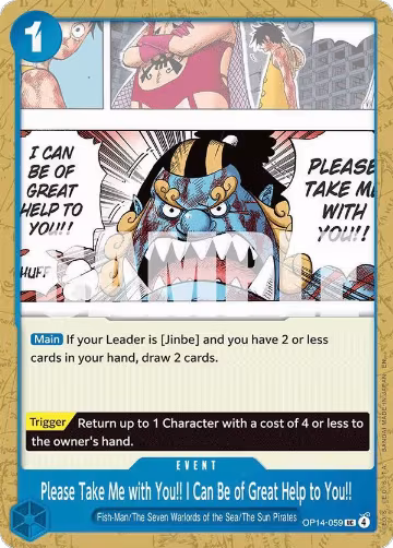Please Take Me with You!! I Can Be of Great Help to You!! (OP14-059), The Azure Sea's Seven — One Piece card price