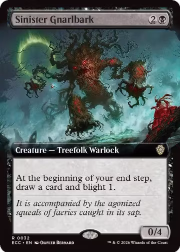 Sinister Gnarlbark (Extended Art) (32), Commander: Lorwyn Eclipsed — Magic card price