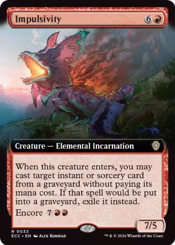 Impulsivity (Extended Art) (33), Commander: Lorwyn Eclipsed — Magic card price