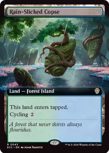 Rain-Slicked Copse (Extended Art) (43), Commander: Lorwyn Eclipsed — Magic card price
