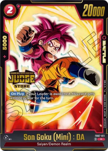 Son Goku (Mini) : DA (Judge Pack (Store Judge) 05) (FB07-011), Tournament and Championship Promos — DB Fusion card price
