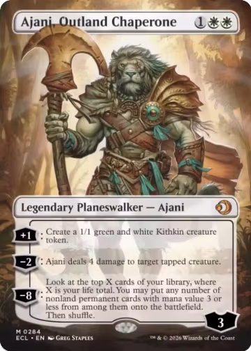 Ajani, Outland Chaperone (Borderless) (284), Lorwyn Eclipsed — Magic card price