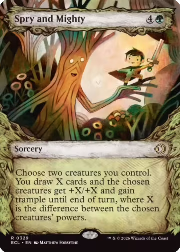 Spry and Mighty (Showcase) (329), Lorwyn Eclipsed — Magic card price