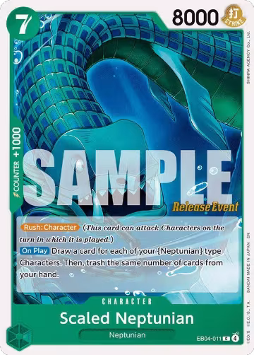 Scaled Neptunian (EB04-011), The Azure Sea's Seven Release Event Cards — One Piece card price
