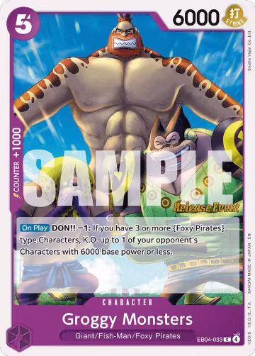 Groggy Monsters (EB04-033), The Azure Sea's Seven Release Event Cards — One Piece card price