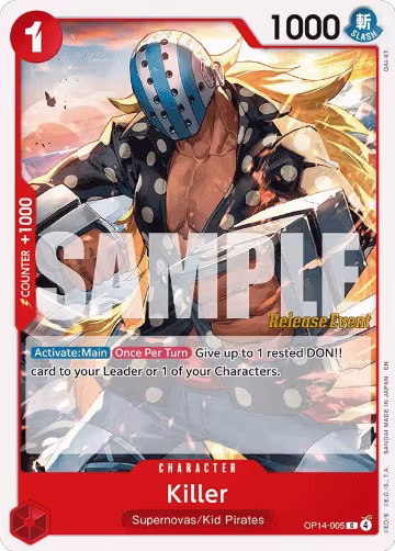 Killer (OP14-005), The Azure Sea's Seven Release Event Cards — One Piece card price