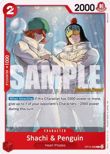 Shachi & Penguin (OP14-006), The Azure Sea's Seven Release Event Cards — One Piece card price