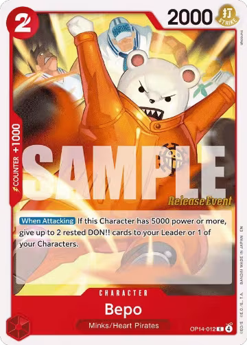 Bepo (OP14-012), The Azure Sea's Seven Release Event Cards — One Piece card price
