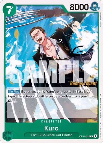 Kuro (OP14-025), The Azure Sea's Seven Release Event Cards — One Piece card price