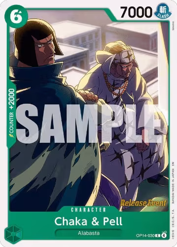 Chaka & Pell - OP14-030 (OP14-030), The Azure Sea's Seven Release Event Cards — One Piece card price