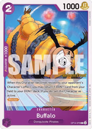 Buffalo (OP14-070), The Azure Sea's Seven Release Event Cards — One Piece card price