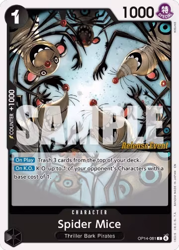 Spider Mice (OP14-081), The Azure Sea's Seven Release Event Cards — One Piece card price
