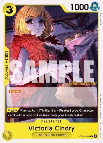Victoria Cindry (OP14-109), The Azure Sea's Seven Release Event Cards — One Piece card price