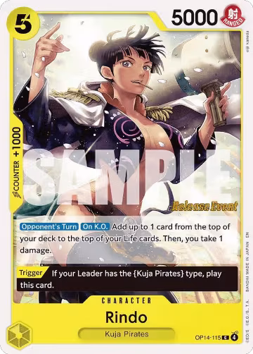 Rindo (OP14-115), The Azure Sea's Seven Release Event Cards — One Piece card price
