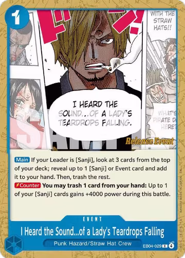 I Heard the Sound...of a Lady's Teardrops Falling (EB04-029), The Azure Sea's Seven Release Event Cards — One Piece card price