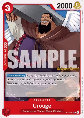 Urouge (OP14-002), The Azure Sea's Seven Release Event Cards — One Piece card price