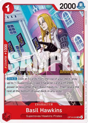 Basil Hawkins (OP14-010), The Azure Sea's Seven Release Event Cards — One Piece card price