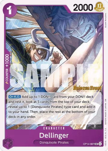 Dellinger (OP14-067), The Azure Sea's Seven Release Event Cards — One Piece card price