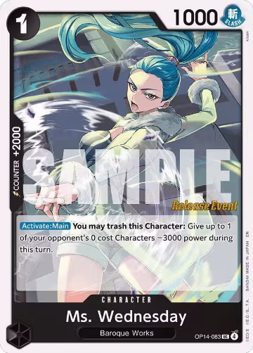 Ms. Wednesday (OP14-083), The Azure Sea's Seven Release Event Cards — One Piece card price