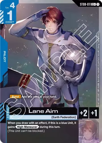 Lane Aim (C+) (ST08-011), Starter Deck 08: Flash of Radiance — Gundam card price