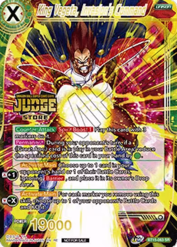 King Vegeta, Invasion's Command (Judge Pack Vol.18) (Store) (BT15-063), Judge Promotion Cards — DB Super card price