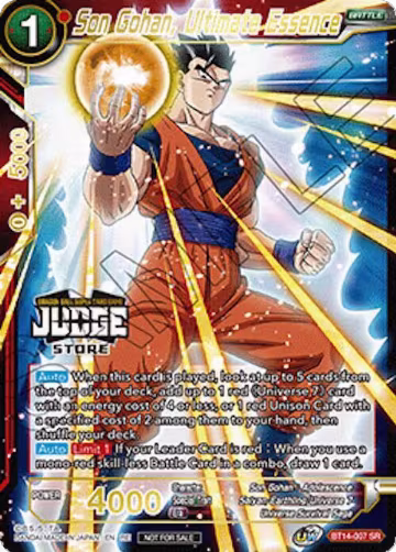 Son Gohan, Ultimate Essence (Judge Pack Vol.18) (Store) (BT14-007), Judge Promotion Cards — DB Super card price