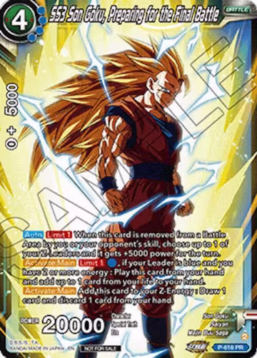 SS3 Son Goku, Preparing for the Final Battle (Ultra-Bout Series Tournament Pack Vol.1) (P-618), Tournament Promotion Cards — DB Super card price