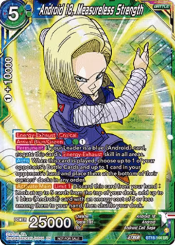 Android 18, Measureless Strength (Ultra-Bout Series Tournament Pack Vol.1) (BT18-144), Tournament Promotion Cards — DB Super card price