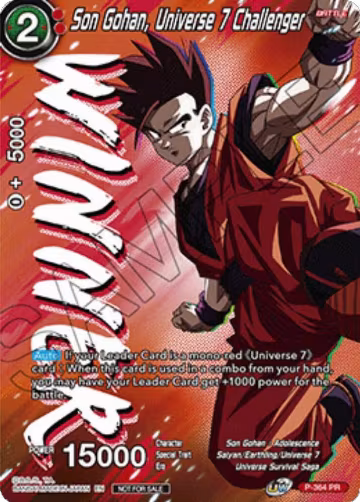 Son Gohan, Universe 7 Challenger (Ultra-Bout Series Tournament Pack Vol.1) (Winner) (P-364), Tournament Promotion Cards — DB Super card price