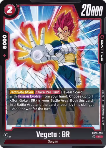 Vegeta : BR - FB09-020 (FB09-020), Dual Evolution — DB Fusion card price