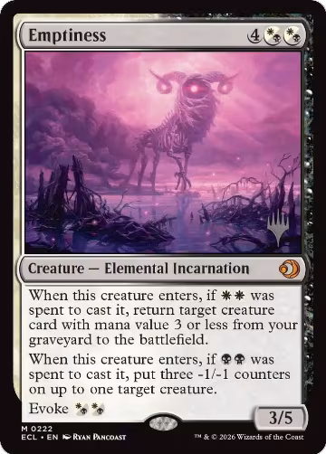 Emptiness (222), Promo Pack: Lorwyn Eclipsed — Magic card price