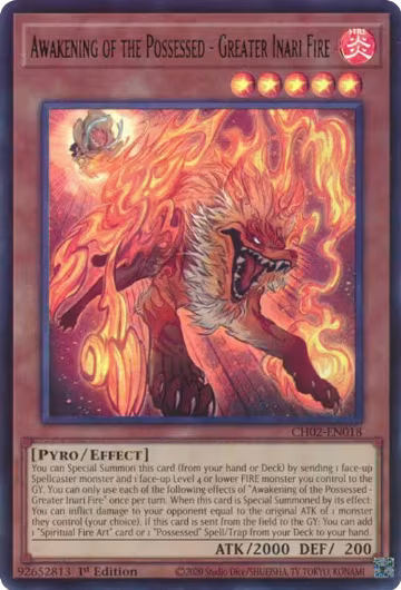 Awakening of the Possessed - Greater Inari Fire (CH02-EN018), THE CHRONICLES DECK: Spirit Charmers (All-Foil Edition) — Yu-Gi-Oh! card price