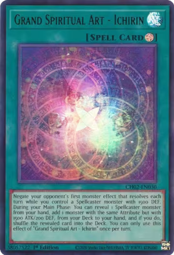 Grand Spiritual Art - Ichirin (CH02-EN030), THE CHRONICLES DECK: Spirit Charmers (All-Foil Edition) — Yu-Gi-Oh! card price