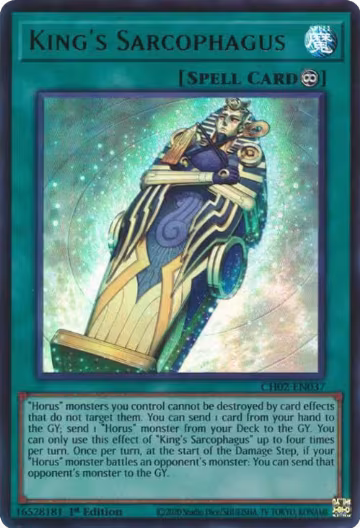King's Sarcophagus (CH02-EN037), THE CHRONICLES DECK: Spirit Charmers (All-Foil Edition) — Yu-Gi-Oh! card price