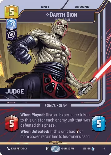 Darth Sion - Lord of Pain (15), Judge Promos — Star Wars card price