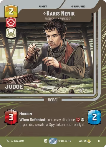 Karis Nemik - Freedom is a Pure Idea (17), Judge Promos — Star Wars card price