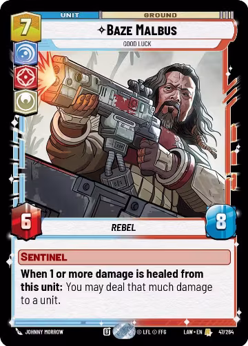 Baze Malbus - Good Luck (47/264), A Lawless Time — Star Wars card price