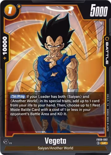Vegeta - FB09-092 (FB09-092), Dual Evolution — DB Fusion card price