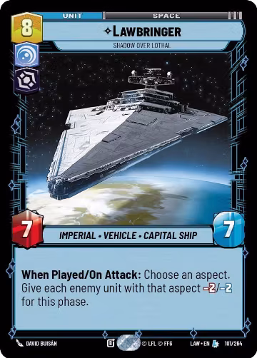 Lawbringer - Shadow Over Lothal (101/264), A Lawless Time — Star Wars card price