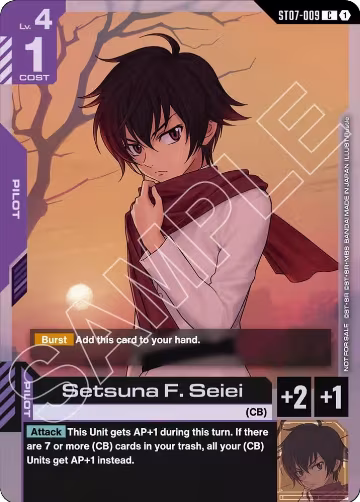 Setsuna F. Seiei (ST07 Release Event) (ST07-009), Gundam Promotional Cards — Gundam card price
