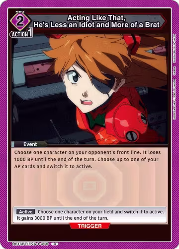 Acting Like That, He's Less an Idiot and More of a Brat (UE15BT/EVA-1-066), Evangelion: New Theatrical Edition — Union Arena card price