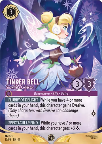 Tinker Bell - Snowflake Collector (Store Championship Participant) (33), Disney Lorcana Promo Cards — Lorcana card price