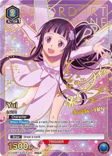 Yui (022) (SR**) (UEX06BT/SAO-2-022), UEX06BT: Sword Art Online Vol.2 — Union Arena card price