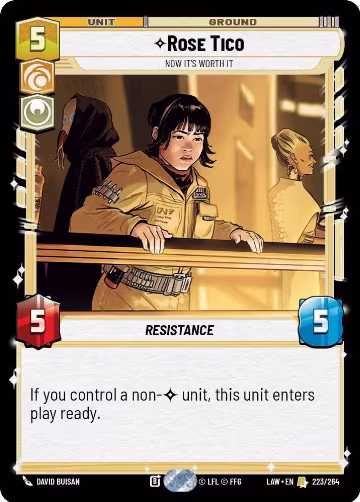 Rose Tico - Now It's Worth It (223/264), A Lawless Time — Star Wars card price