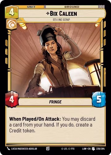 Bix Caleen - Selling Scrap (236/264), A Lawless Time — Star Wars card price